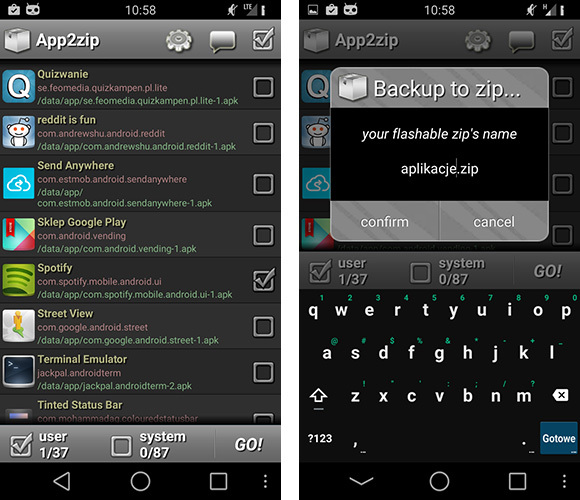 App2zip - kopia aplikacji