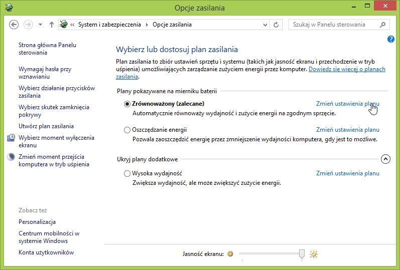Wybór planu do dostosowania