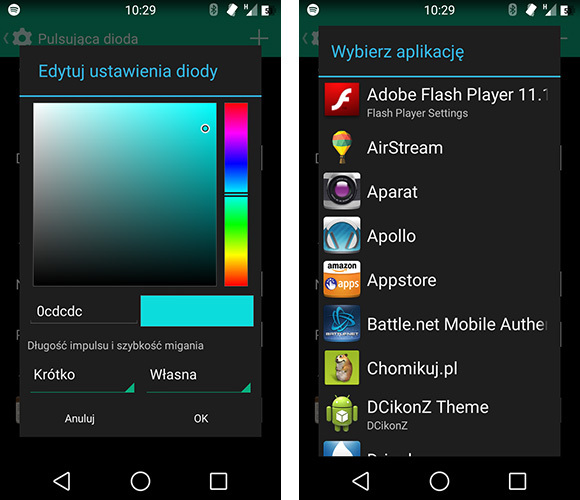 Edycja ustawień diody w CyanogenMod