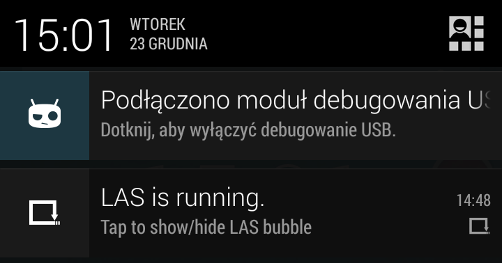 Przełączanie widoczności przycisku LAS