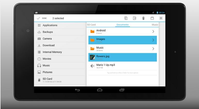 Menedżer plików na Androida i tablet
