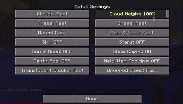 Minecraft - Detail Settings