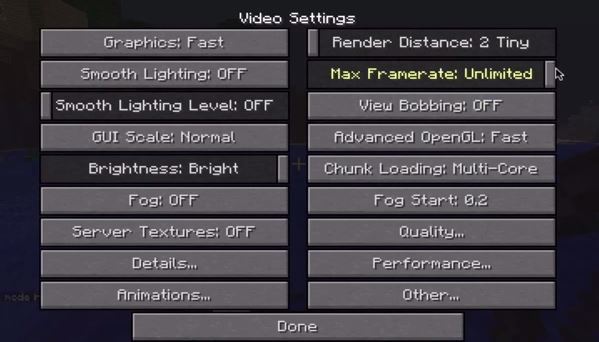 Minecraft - Video Settings