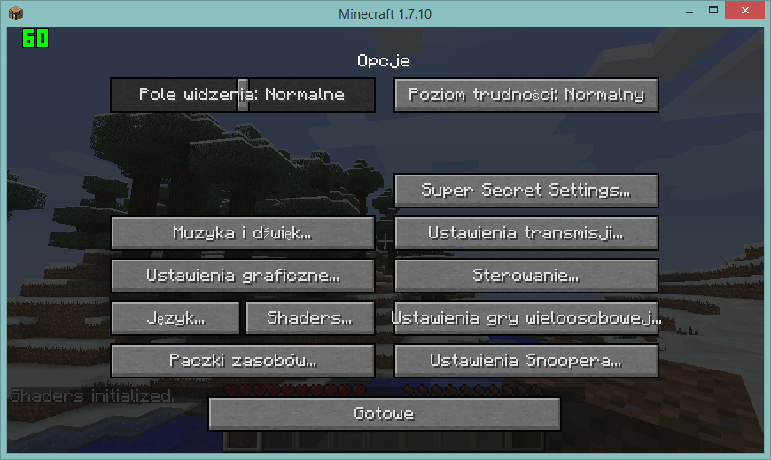 Opcje Minecrafta