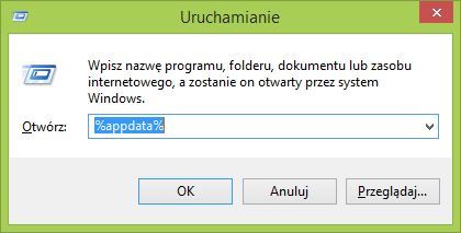 Wejście do folderu appdata