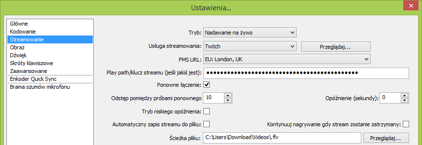 Parowanie OBS ze swoim kanałem na Twitchu