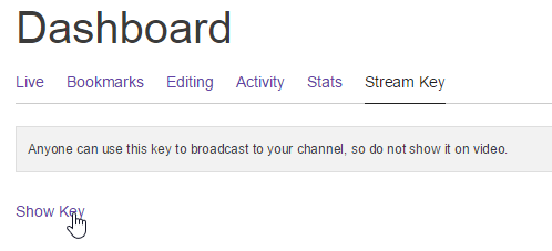 Kopiowanie klucza swojego kanału Twitch