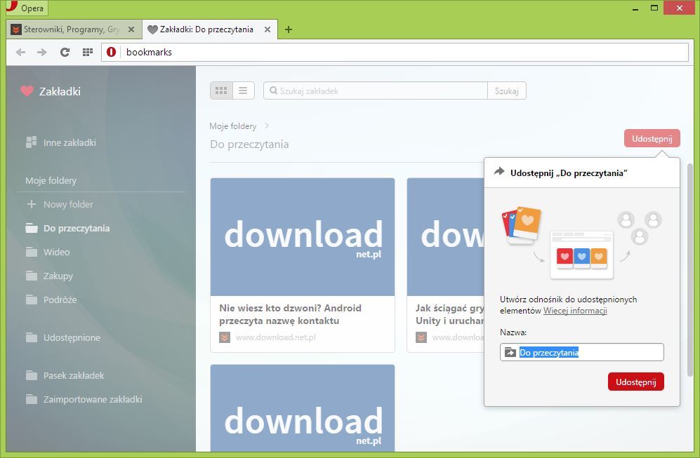 Udostępnianie zakładek w Operze 26