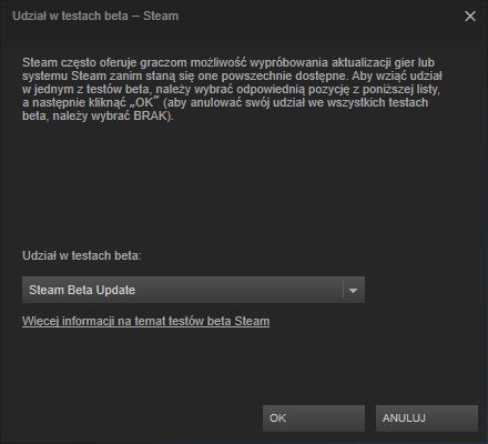 Steam - udział w testach Beta