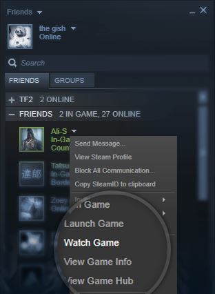 Prośba o transmisję z gry w Steam