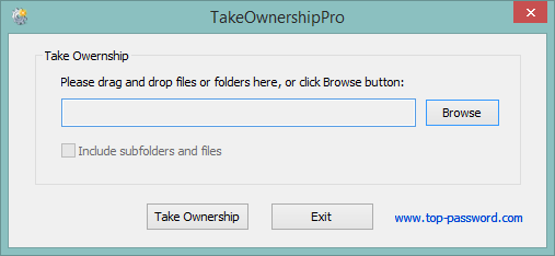 TakeOwnerShip Pro - okno programu