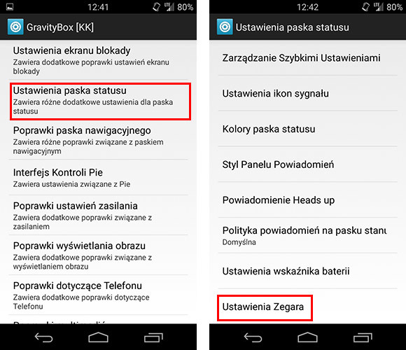 GravityBox [KK] - ustawienia paska statusu