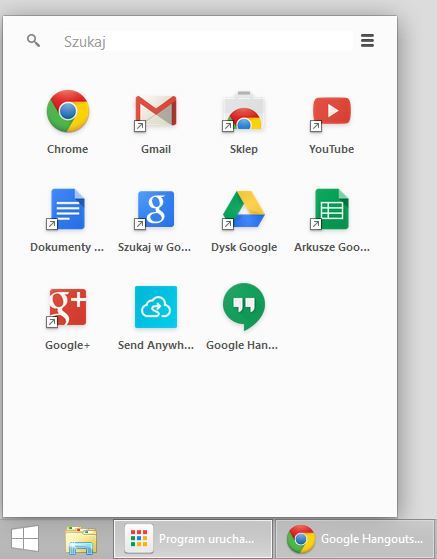 Program uruchamiający Chrome - Hangouty