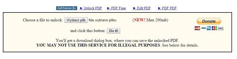 Odblokowywanie PDF za pomocą FreeMyPDF