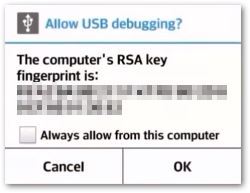 Zezwól na debugowanie USB