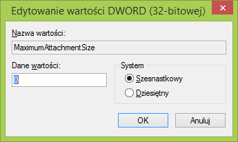 Edytowanie wartości DWORD (32-bitowej)