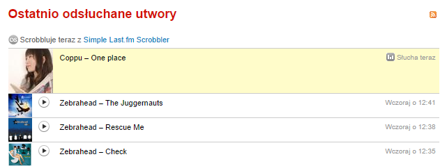 Scrobblowanie utworów przez Simple Last.fm Scrobbler