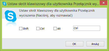 Ustawianie skrótów klawiszowych 