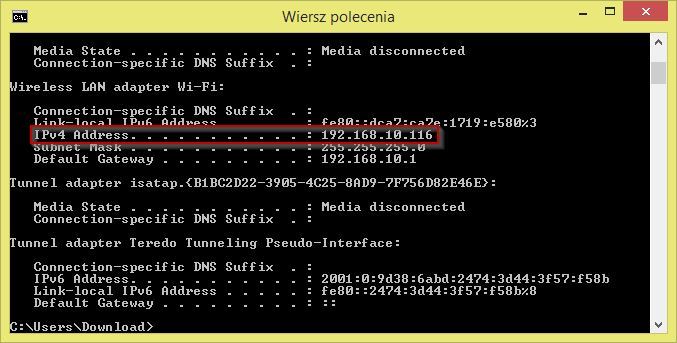 Sprawdzanie swojego adresu IP  w Windowsie