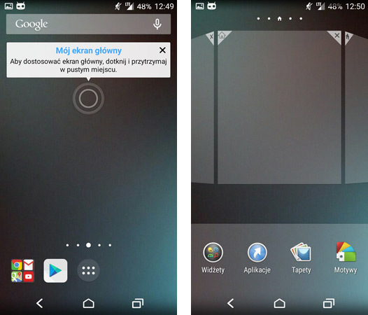 Xperia Launcher - ekran główny