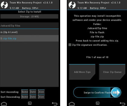 Instalacja plików ZIP przez TWRP