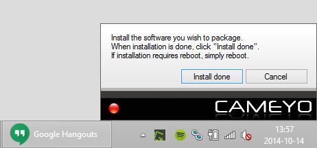 Cameyo - Install done