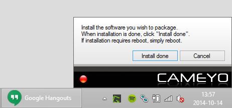 Cameyo - Install done