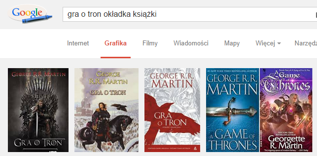 Szukanie okładki w Grafice Google