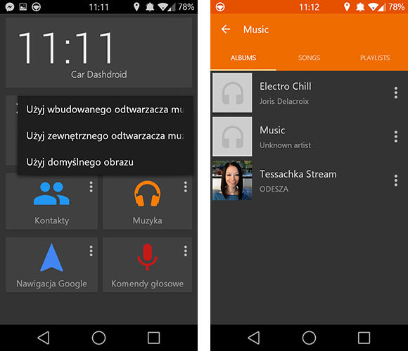 Muzyka w Car Dashdroid