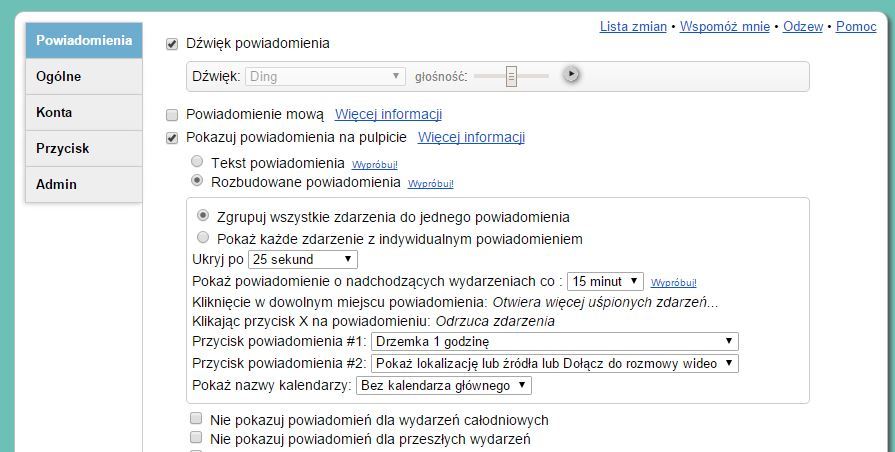 Ustawienia powiadomień w Checker Plus