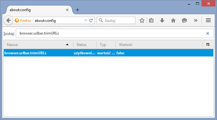 Firefox - wyłączanie przycinania linków
