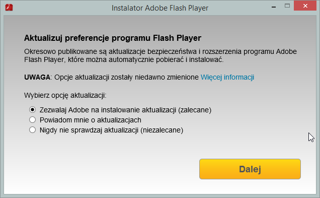 Instalacja wtyczki Flash