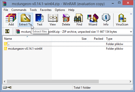 MCDungeon - wypakowywanie