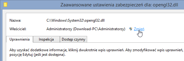 Zmiana właściciela pliku