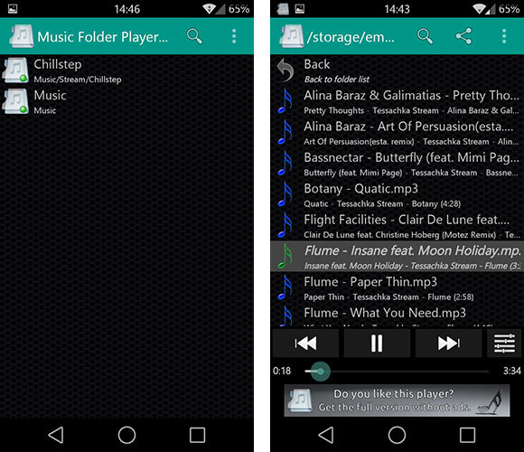 Music Folder Player - główny interfejs