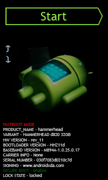 Nexus 5 - tryb Fastboot
