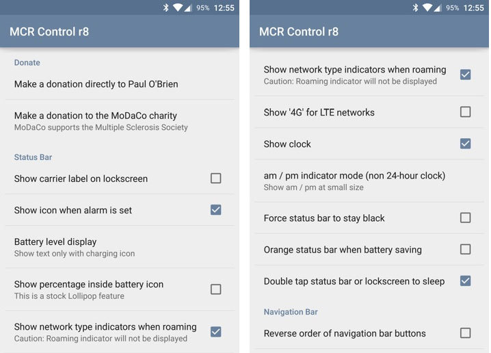 MCR Control 8 - lista funkcji