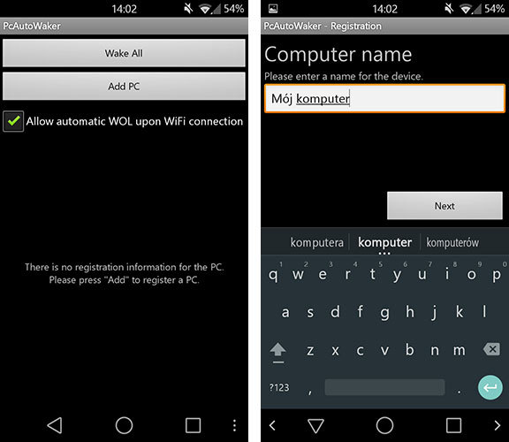 Dodawanie nowego komputera do PcAutoWaker
