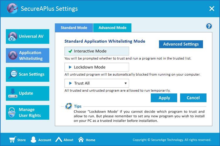 SecureaPlus - ustawienia