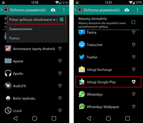 Ustawienia ochrony prywatności w CyanogenMod