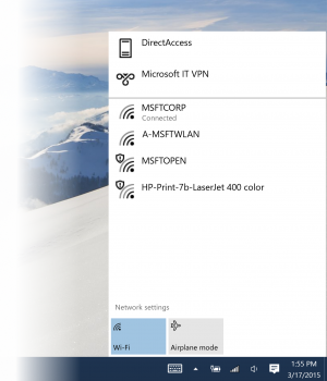Nowe okno sieci w Windows 10
