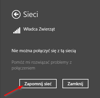 Zapominanie hasła do Wi-Fi w Windows 8