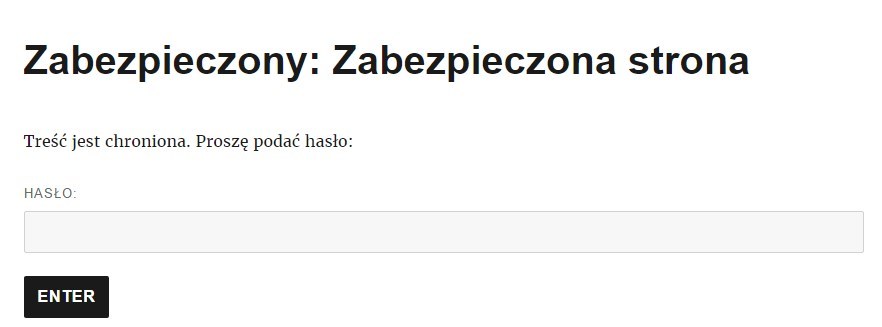 Wordpress - dostęp do strony na hasło