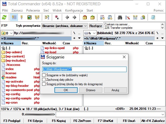 Kopiowanie plików z serwera FTP