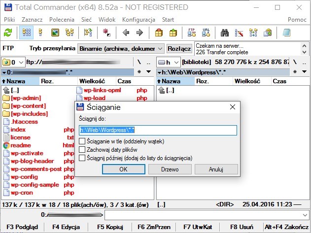 Kopiowanie plików z serwera FTP