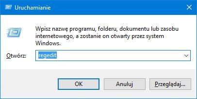 Regedit - uruchamianie Edytora rejestru