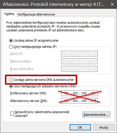 Ustawienia TCP/IPv4