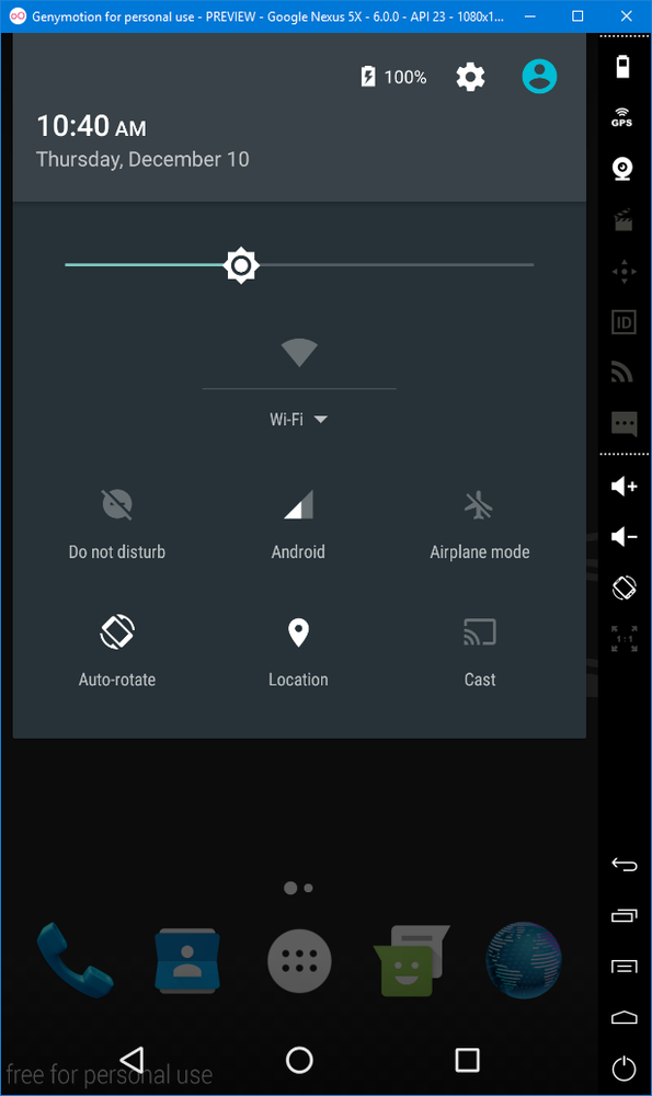 Genymotion - uruchomiony Android 6.0