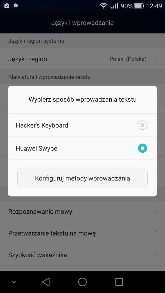 Ustawienia języka w Androidzie