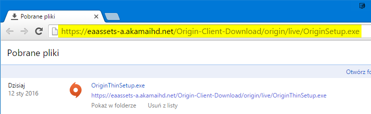 Origin - link do pełnej instalacji programu